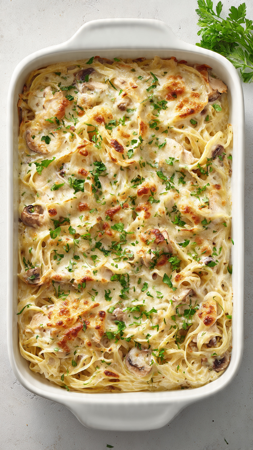 Creamy Chicken Tetrazzini Casserole