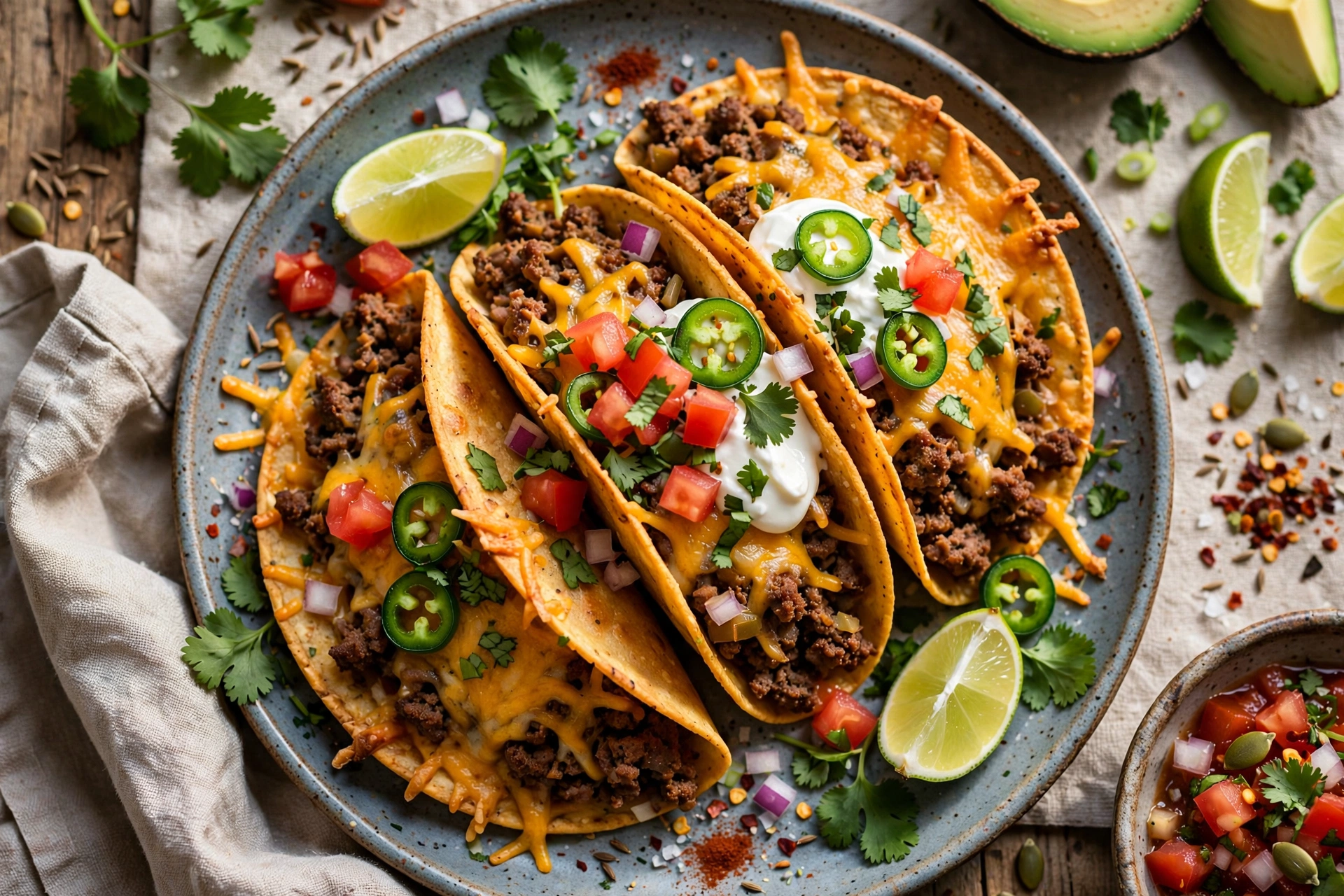 Ground Beef Baked Tacos